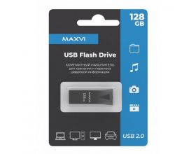 USB флеш накопитель_128 Gb Maxvi MK2 Dark grey монолит, металл / FD128GBUSB20C10MK2