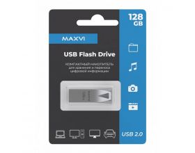 USB флеш накопитель_128 Gb Maxvi MK2 Metallic silver  монолит, металл / FD128GBUSB20C10MK2