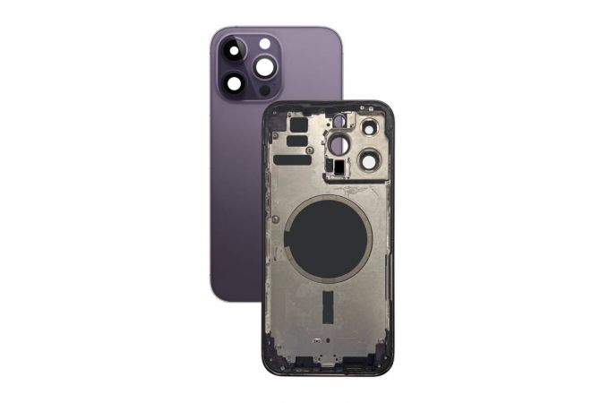 Корпус для iPhone 14 Pro Max Deep Purple (фиолетовый) (литое стекло + магнит)