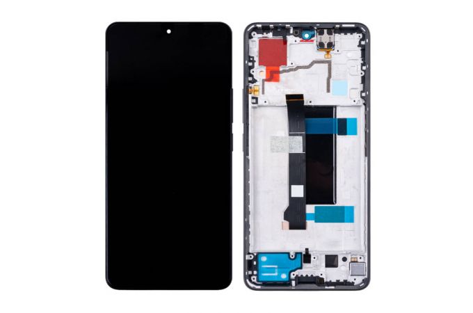 Дисплей для Xiaomi Poco X6 5G/Redmi Note 13 Pro 5G в сборе с тачскрином + рамка (черный) 100%
