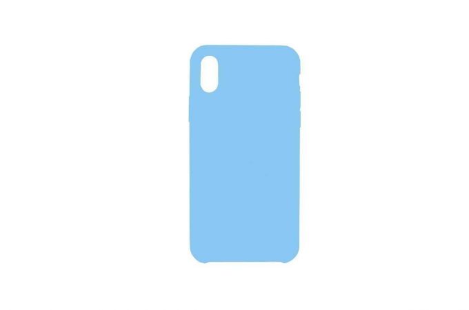 Чехол для iPhone ХS (5.8) Silicone Case Soft Touch (голубой)