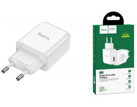 Сетевое зарядное устройство USB HOCO N2 Vigour single port 2400mAh (белый)