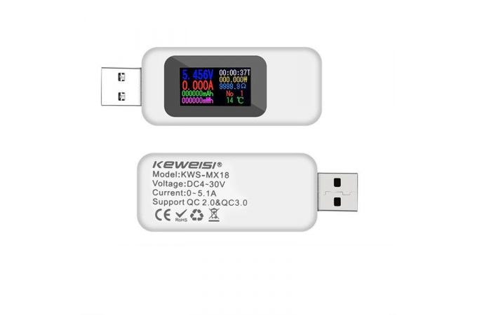 USB тестер KEWEISI KWS-MX18 Белый