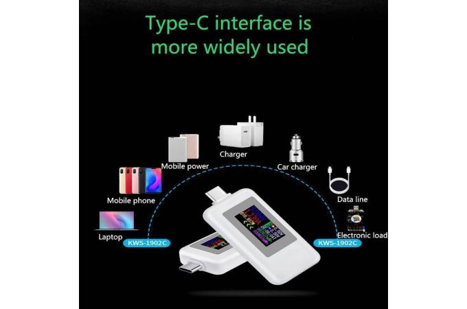 USB тестер KEWEISI KWS-MX1902C Белый