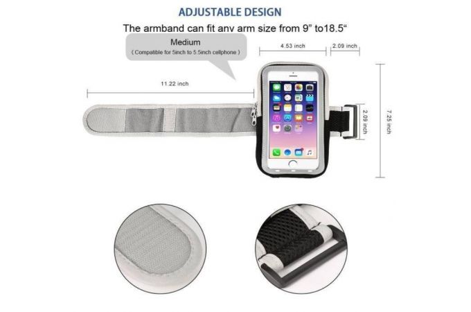 Чехол-нарукавник для смартфона Орбита OT-SMH10 Черный (180*110 мм) (черный)