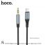 Кабель аудио HOCO DUP03 (штекер Lightning - вход AUX 3.5 mm) (серый) 1м