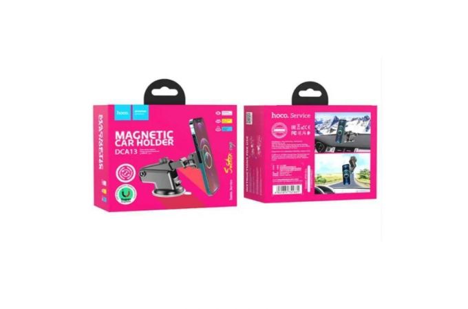 Держатель автомобильный для телефона HOCO DCA13 Suction cup magnetic car holder черный