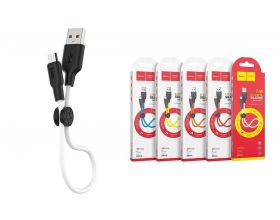 Кабель USB - MicroUSB HOCO X21 Plus 2,4A (черно-белый) 0,25см (силикон)