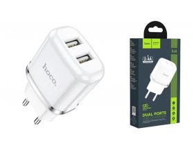 Сетевое зарядное устройство 2USB HOCO N4 Aspring 2400mAh (белый)