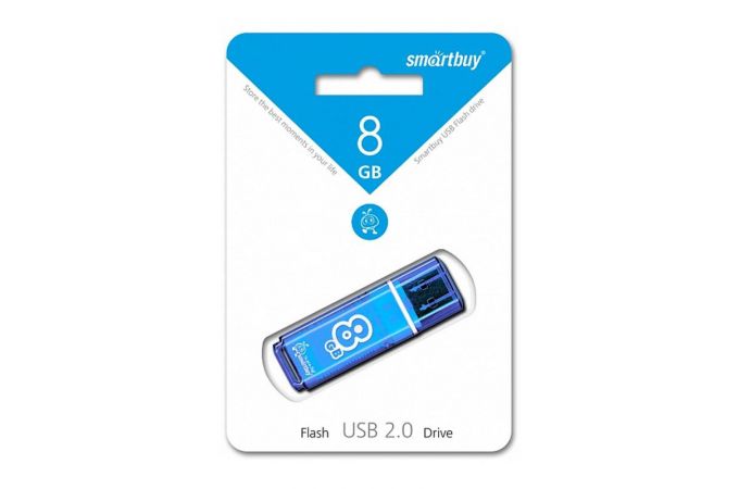 Флешка USB 2.0 Smartbuy 8GB Glossy series Blue (SB8GBGS-B)