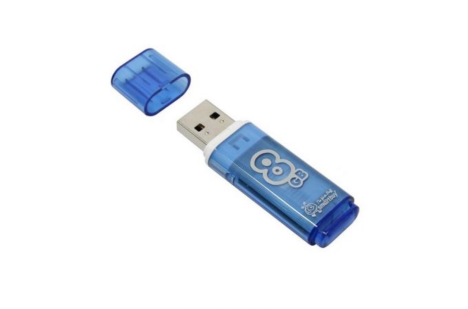 Флешка USB 2.0 Smartbuy 8GB Glossy series Blue (SB8GBGS-B)