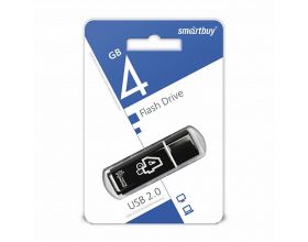 Флешка USB 2.0 Smartbuy 4GB Glossy series Black (SB4GBGS-K)