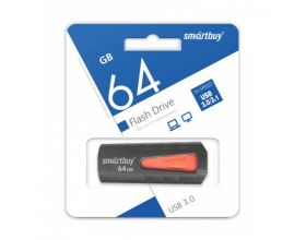 Флешка USB 3.0 Smartbuy 64GB IRON Black/Red (SB64GBIR-B3)