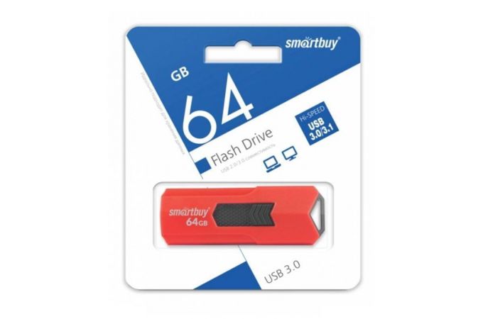 Флешка USB 3.0 Smartbuy 64GB STREAM Red (SB64GBST-R3)