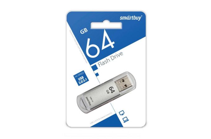 Флешка USB 3.0 Smartbuy 64GB V-Cut Silver (SB64GBVC-S3)