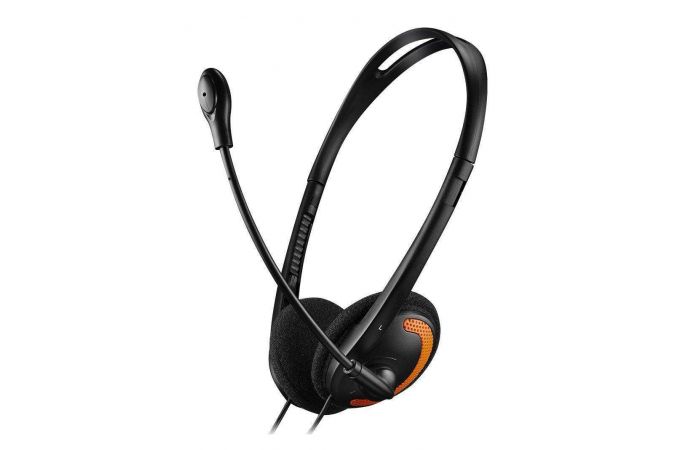 Наушники мониторные проводные Canyon HS-01 (черно-оранжевый)