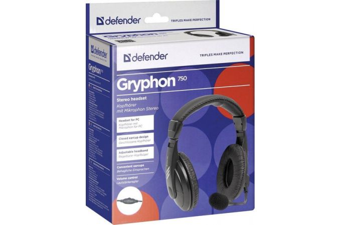 Наушники мониторные проводные Defender Gryphon 750 (черный)