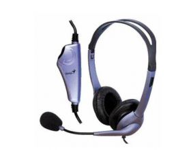 Наушники мониторные проводные Genius HS-04S (черно-фиолетовый)