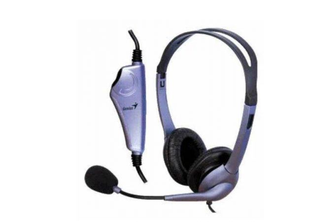 Наушники мониторные проводные Genius HS-04S (черно-фиолетовый)