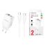 Сетевое зарядное устройство USB + USB-C + кабель Type-C BOROFONE BN16 Tough PD45W+QC 3.0 (белый)