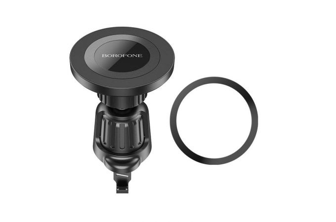 Держатель автомобильный для телефона BOROFONE BH90 Ring  в решетку воздуховода черный