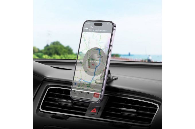 Держатель автомобильный для телефона BOROFONE BH91 Ring magnetic car holder(center console) цвет черный