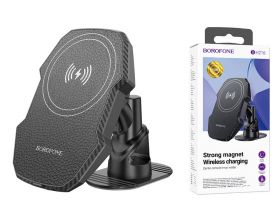 Держатель автомобильный для телефона BOROFONE BH216 Adelante magnetic wireless fast charging car holder(center console) черный