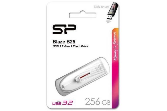 USB флеш накопитель_256 Gb Silicon Power Blaze B25 White USB 3.1 / SP256GBUF3B25V1W