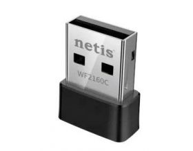 Wi-Fi адаптер Netis WF2160C AC650, черный USB 2.0; 5/2.4 ГГц; 433/200 Мбит/с
