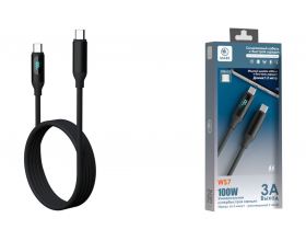 Кабель USB Type-C - USB Type-C MARK WS7 100W 3A с дисплеем Черный