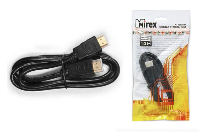 Кабель HDMI-HDMI 1м Mirex (версия 1.4) (13700-HDMI0010)