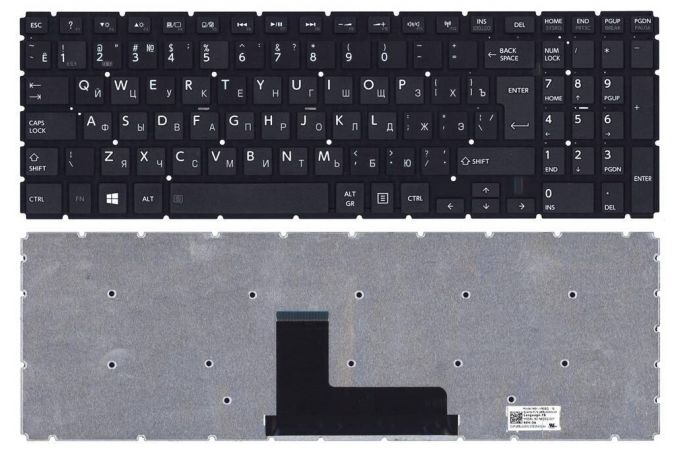 Клавиатура для ноутбука Toshiba Satellite L50-B L50D-B черная без рамки