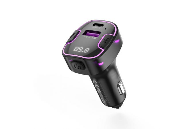 FM-Модулятор XO BCC12 Intelligent Bluetooth MP3+5V3.1A Car Charged Atmosphere Light (черный)