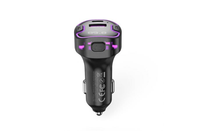 FM-Модулятор XO BCC12 Intelligent Bluetooth MP3+5V3.1A Car Charged Atmosphere Light (черный)