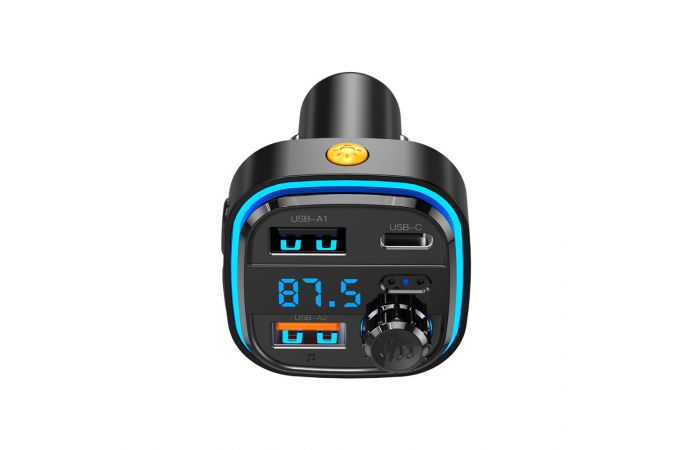 FM-Модулятор XO BCC08 Smart Bluetooth MP3 +5V3.1A Car Charger with Ambient Light (черный)