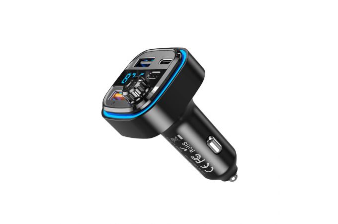 FM-Модулятор XO BCC08 Smart Bluetooth MP3 +5V3.1A Car Charger with Ambient Light (черный)