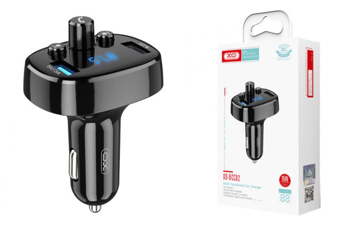 FM-Модулятор XO BCC02 car charger + Bluetooth + FM + USB Charging (черный)