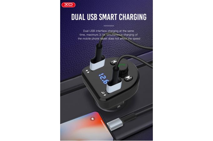 FM-Модулятор XO BCC01 Bluetooth car charger + FM + MP3 (черный)