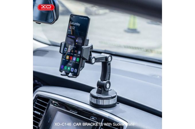 Держатель автомобильный для телефона XO C146 Suction Cup Rotating Cell Phone Holder (черный)