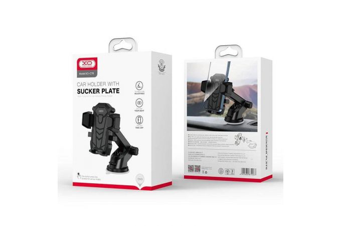 Держатель автомобильный для телефона XO C76 Car holder with sucker plate (черный)
