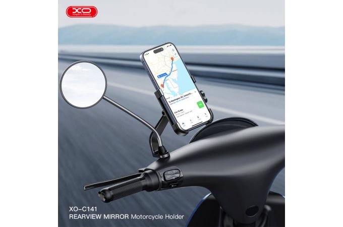 Держатель велосипедный для телефона XO C141 Bicycle Metal Cell Phone Holder мото (черный)