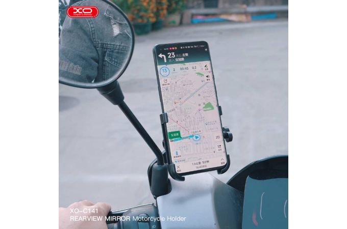 Держатель велосипедный для телефона XO C141 Bicycle Metal Cell Phone Holder мото (черный)