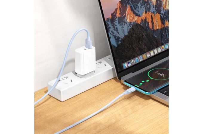 Кабель USB - USB Type-C BOROFONE BX106, (синий) 1м