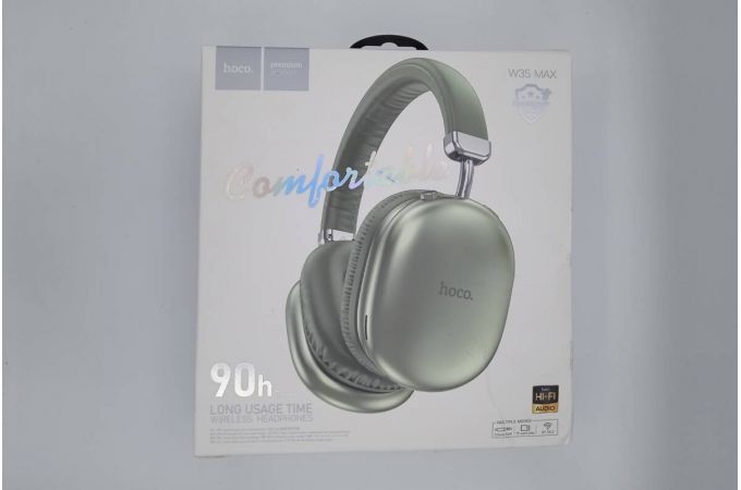 Наушники мониторные беспроводные HOCO W35 Max Joy BT headphones (зеленый) (УЦЕНКА! МЯТАЯ УПАКОВКА)