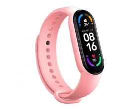 Ремешок силиконовый для XIAOMI MI Band 5/6/7 темно-розовый