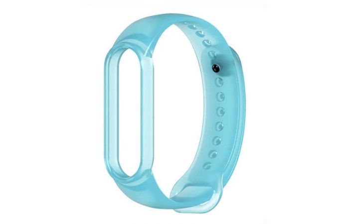 Ремешок силиконовый для XIAOMI MI Band 5/6/7 прозрачно-синий