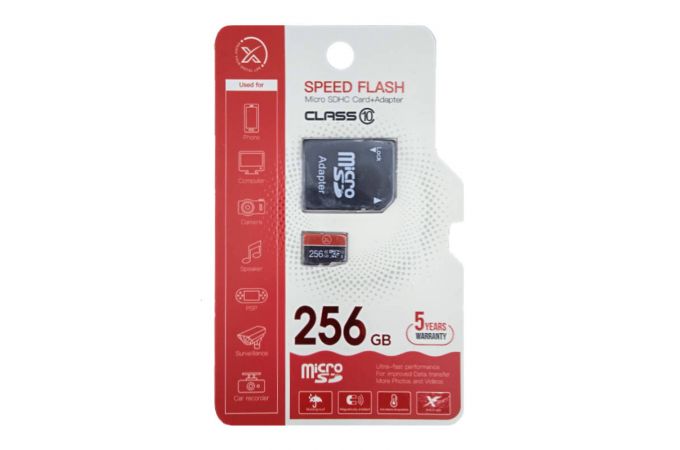 Карта памяти microSDXC XO 256 GB UHS-1 (сlass 10) с адаптером