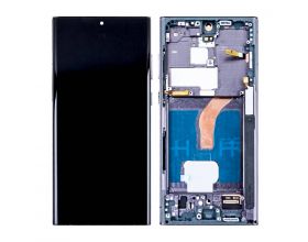 Дисплей для Samsung S908B/ S9080 Galaxy S22 Ultra в сборе с тачскрином + рамка (черный) OLED