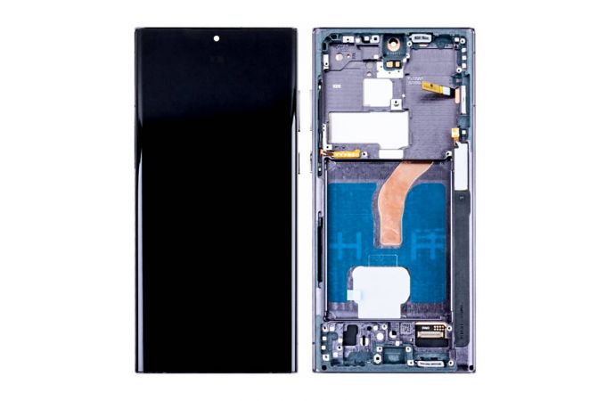 Дисплей для Samsung S908B/ S9080 Galaxy S22 Ultra в сборе с тачскрином + рамка (черный) OLED