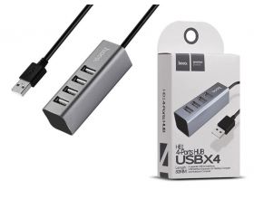 Разветвитель USB HUB 2.0 HOCO HB1 на 4 порта (Space Gray)